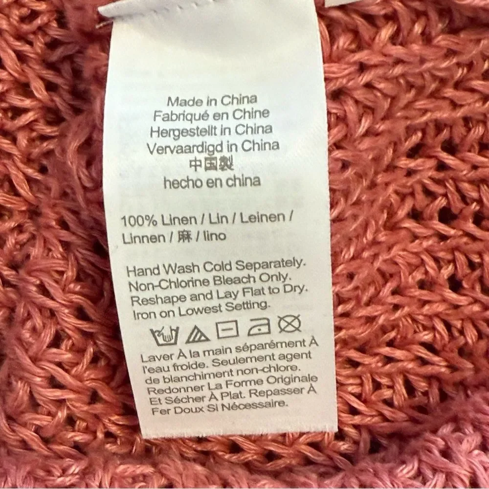 J. Crew Relaxed-Fit 100% Linen Beach Sweater in Pink Size Small
